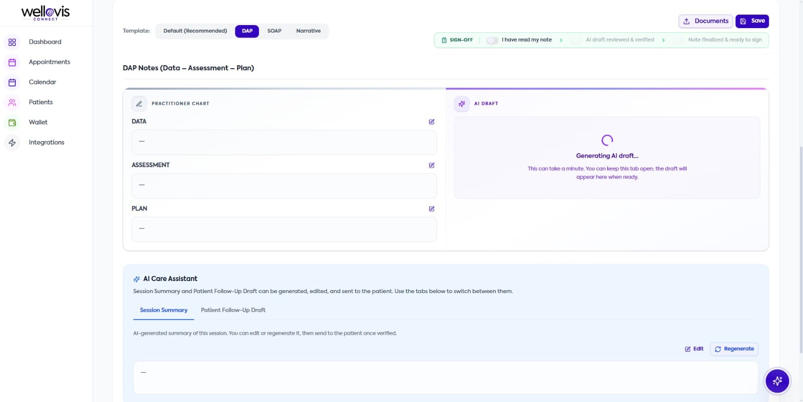 AI documentation — Wellovis Connect